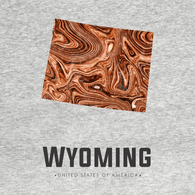 Wyoming state map abstract brown by StudioGrafiikka